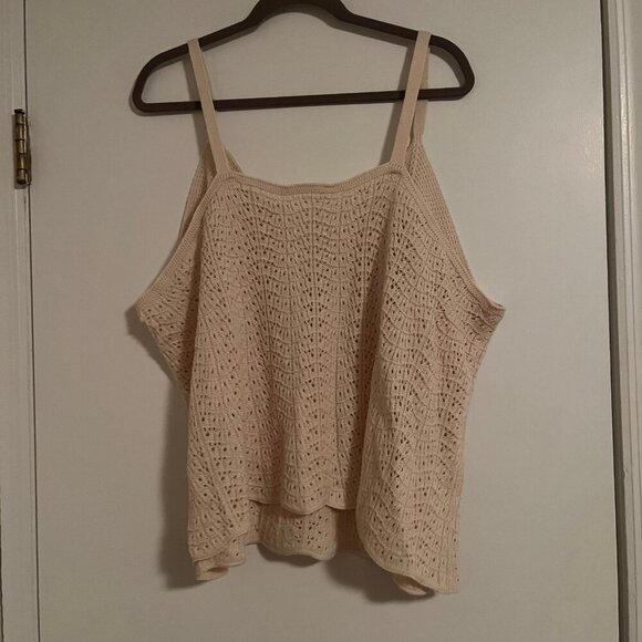 Shein Size 4xl Tan Crochet Style Tank Top - Picture 2 of 3